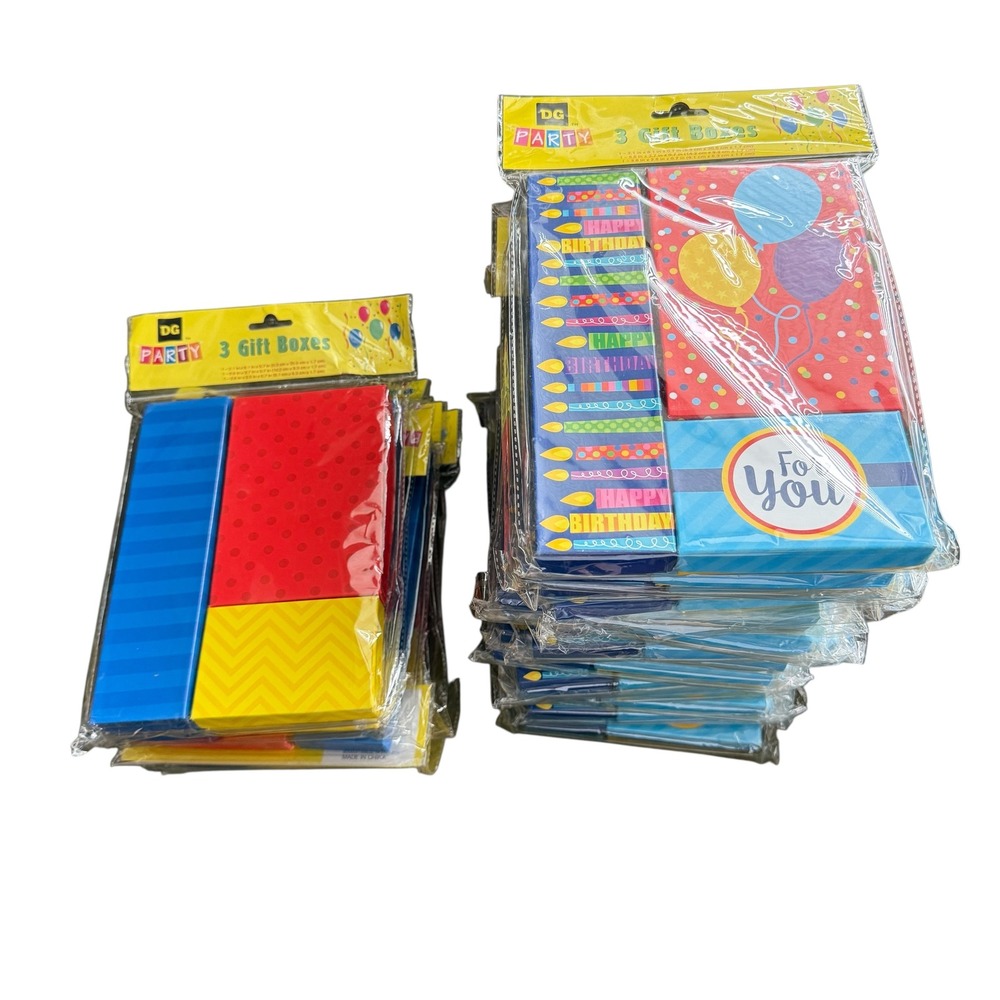 Lot of 63 Assorted DG Party Multicolor Gift Boxes NEW IN SEALED PACKAGES - Picture 11 of 12